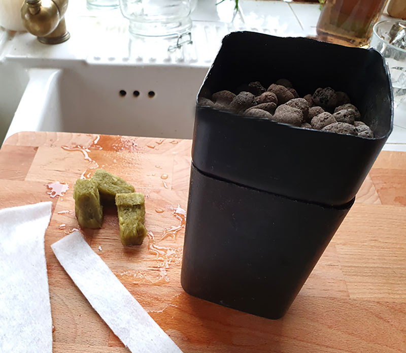 fyll krukan med lecakulor fyll krukan med lecakulor