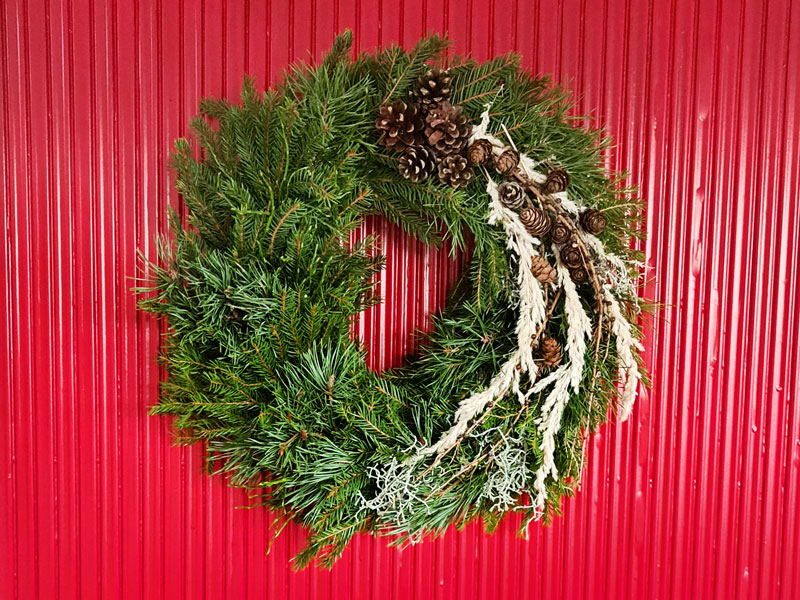 Julkrans med naturmaterial - LS