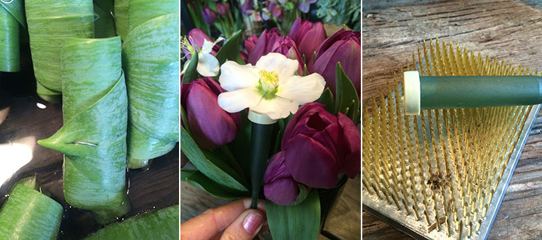 florist verktyg för buketter och arrangemang av tulpaner fakir märka blomhållare