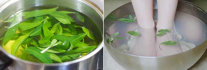 Fotbad med salvia Fotbad med salvia