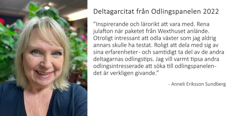 Deltagare Odlingspanelen 2022 - Anneli Eriksson Sundberg