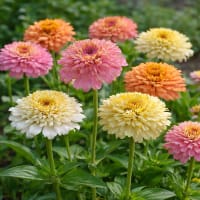 Zinnia 'Peaches & Cream' mixade färger