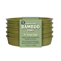Krukfat i bambu 7,5 cm salviagrön, 5-pack