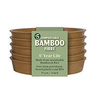 Krukfat i bambu 7,5 cm terrakotta, 5-pack
