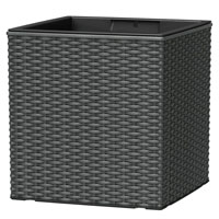 Självvattnande kruka, Casa Mesh Cube, granit