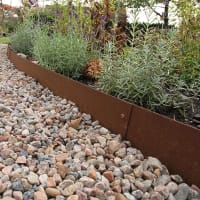 Planteringskant i corten 120 mm rak 750 mm