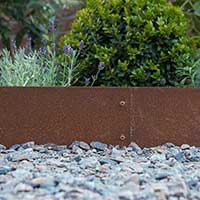 Planteringskant i corten 120 mm rak 180 mm