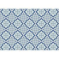 Utomhusmatta med marockanskt blått mönster