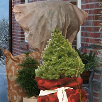 Jutesäck för vinterskydd med dekorativt mönster
