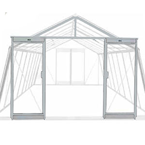 Dubbeldörr till växthus - aluminium