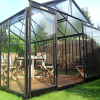 Dubbeldörr framsida och baksida växthus