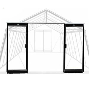 Dubbeldörr framsida och baksida växthus