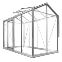 Hobbyväxthus i glas Piccolo aluminium
