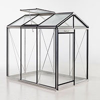 Hobbyväxthus i glas Piccolo aluminium