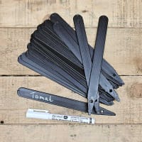 Plantetikett svart 20-pack m vit etikettpenna