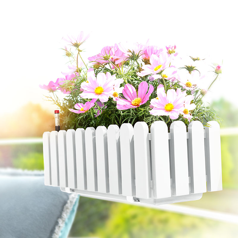 Självvattnande blomlåda Landhaus 50×20 cm vit