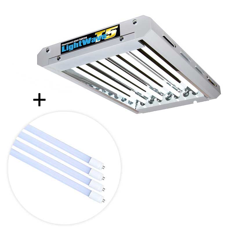 Growth Technology LightWave T5 4×24 W + 4-pack LED-lysrör