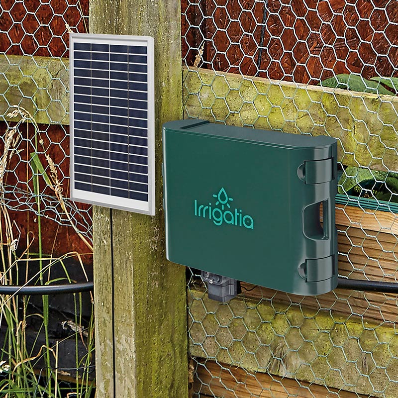 Solcellsdrivet bevattningssystem för trädgård, kökland och växthus. 