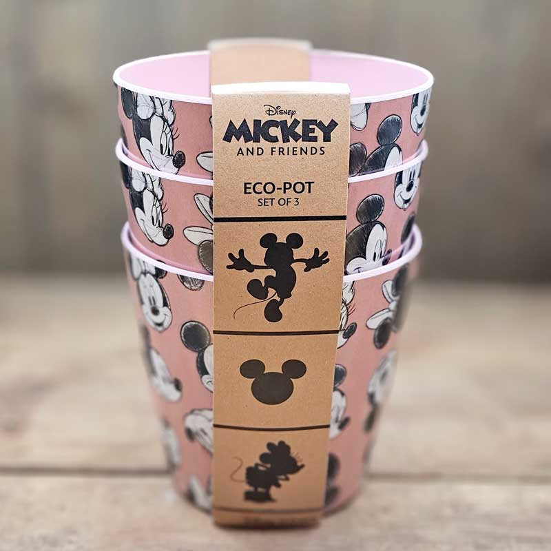 Eco Bambukruka 3-set Mickey, rosa